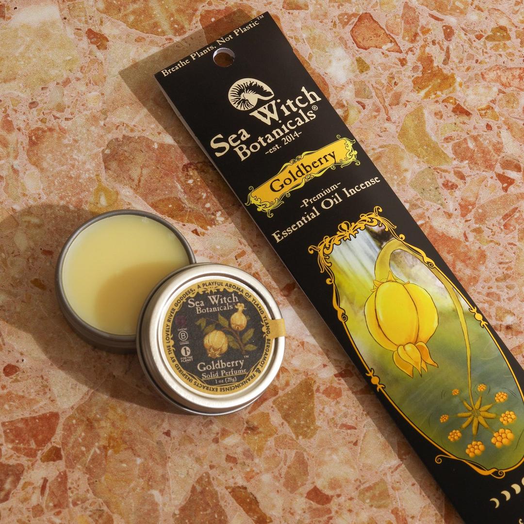 Sea Witch Botanicals Goldberry product on a textured surface