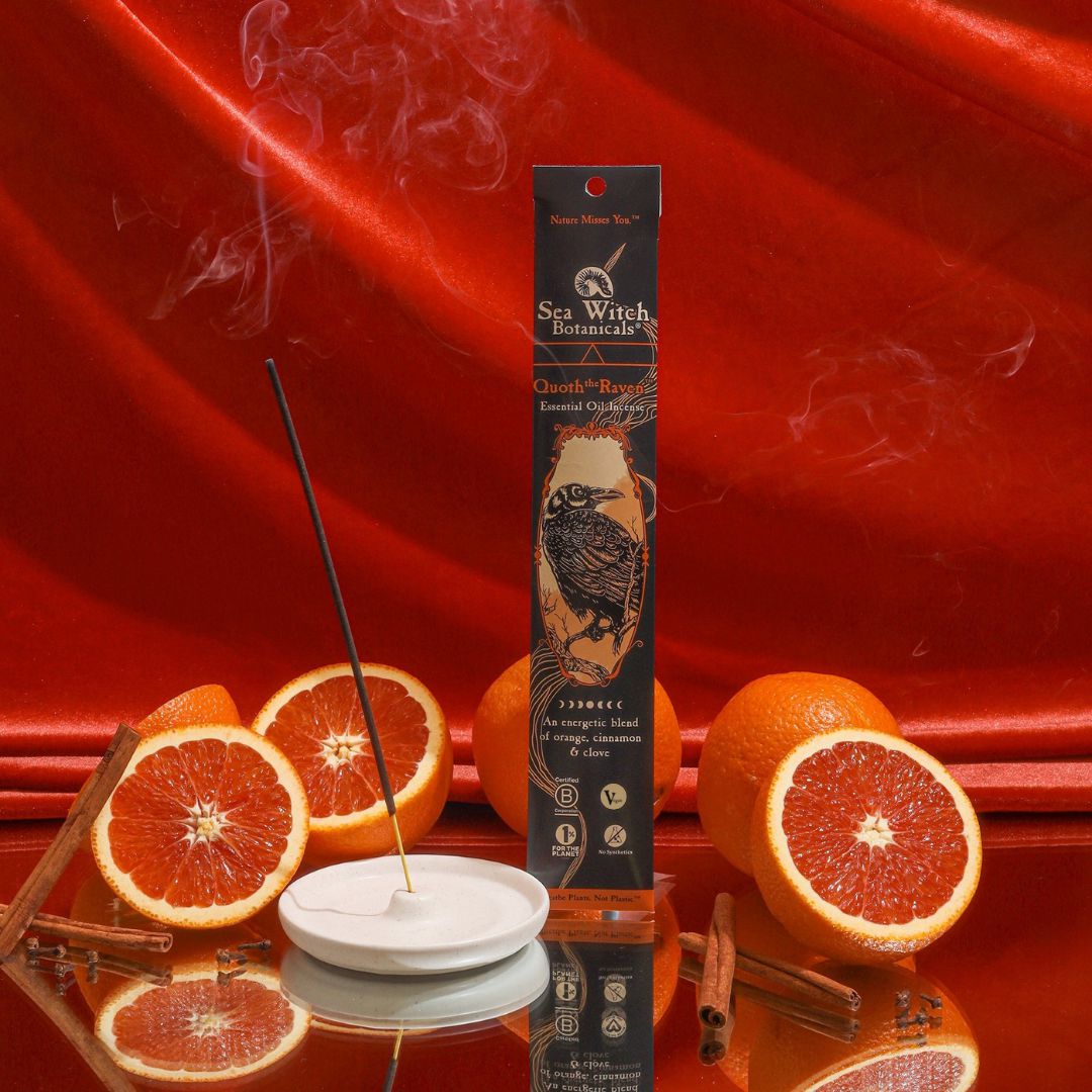 Quoth the Raven Incense: with All-Natural Orange, Cinnamon, & Clove Essential Oils