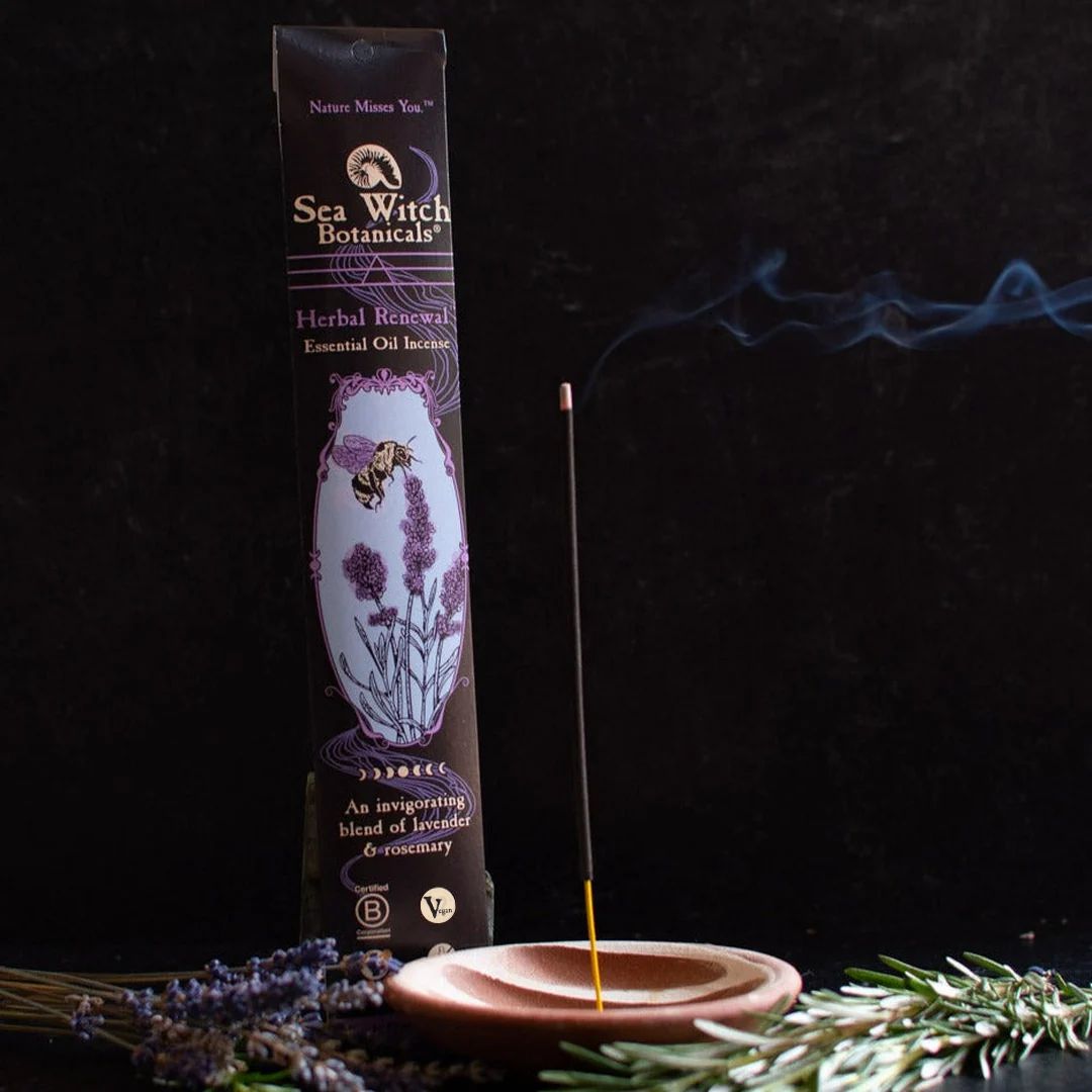 Herbal Renewal Incense: with All-Natural Lavender &amp; Rosemary Essential Oil
