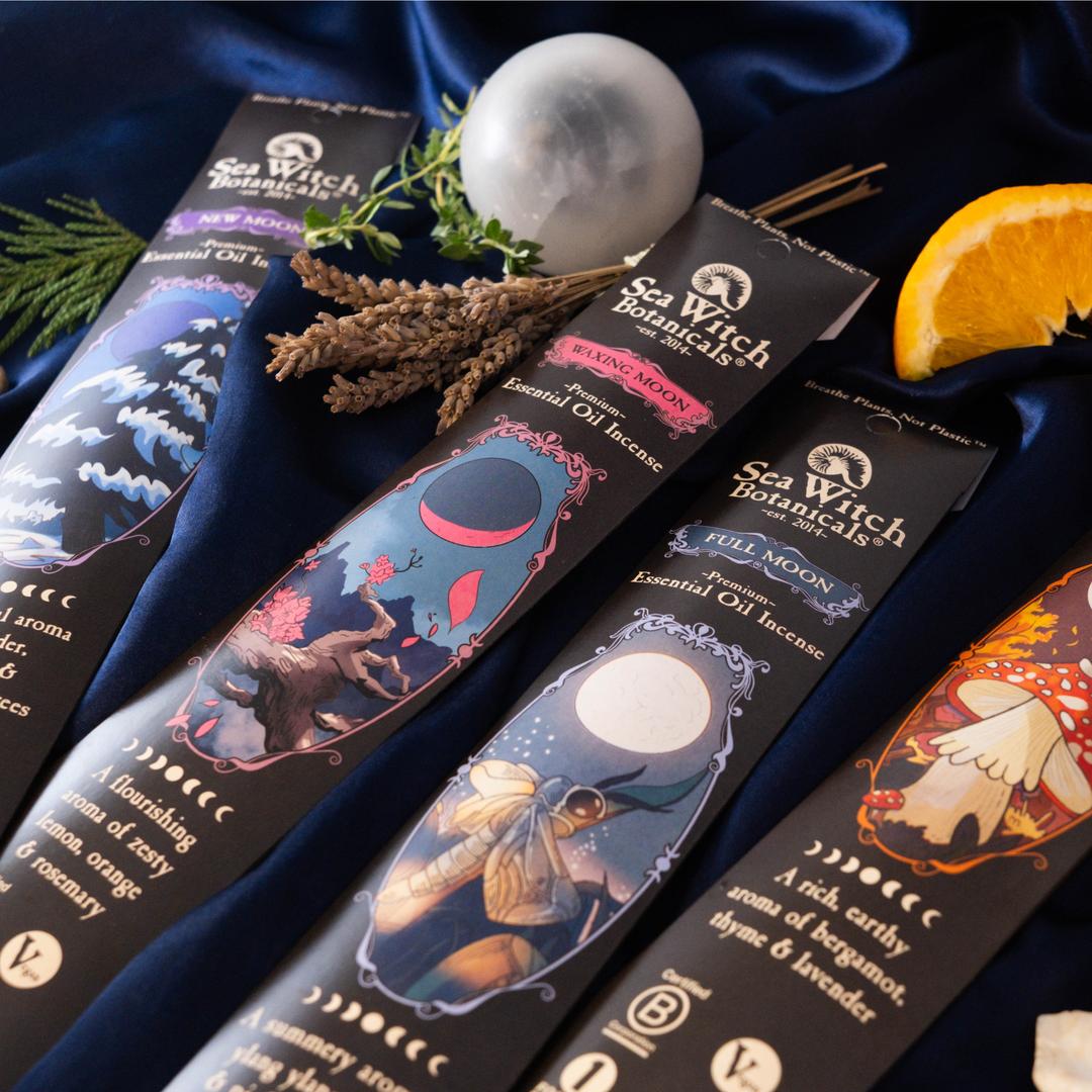 Waning Moon Incense: with Bergamot, Lavender, &amp; Thyme