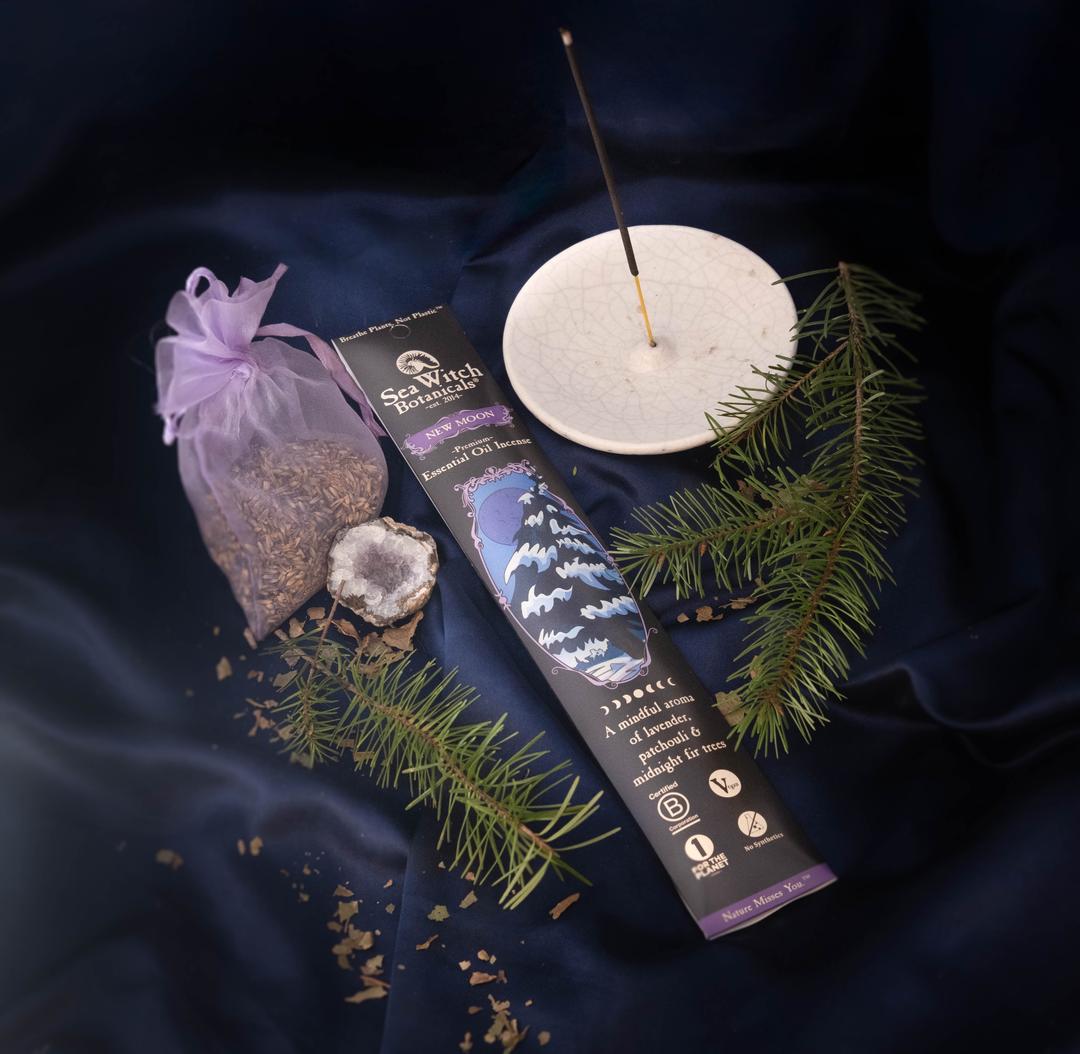 New Moon Incense: with Lavender, Patchouli, &amp; Fir