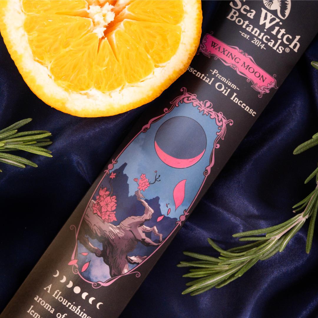 Waxing Moon Incense: with Lemon, Rosemary, &amp; Orange