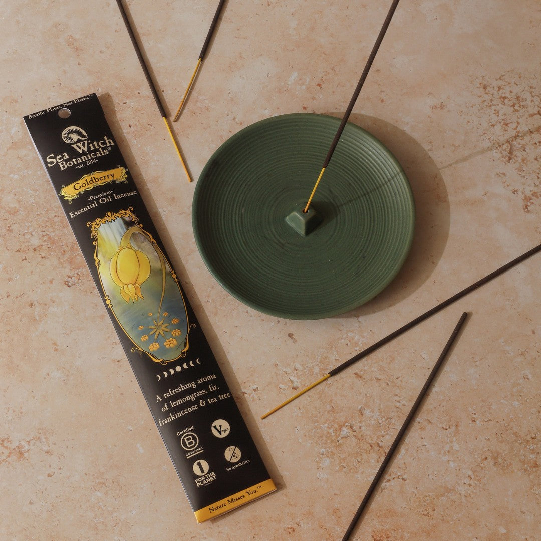 Goldberry Incense: with All-Natural Lemongrass, Fir, Frankincense, &amp; Tea Tree