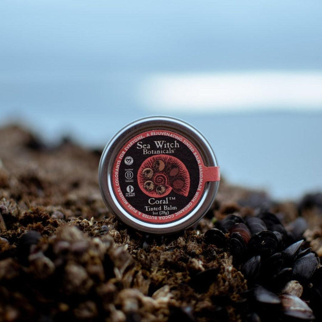 Coral vegan lip and cheek tint from sea witch botanicals